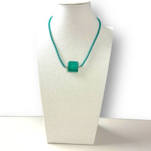 Free People Sunshine Express Choker Teal NWT Glass Bohemian Necklace Layering - Picture 7 of 11